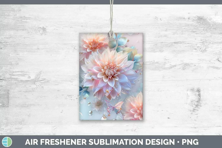 Enchanted Flowers 3D Dahlia Air Freshener Sublimation Car Fr