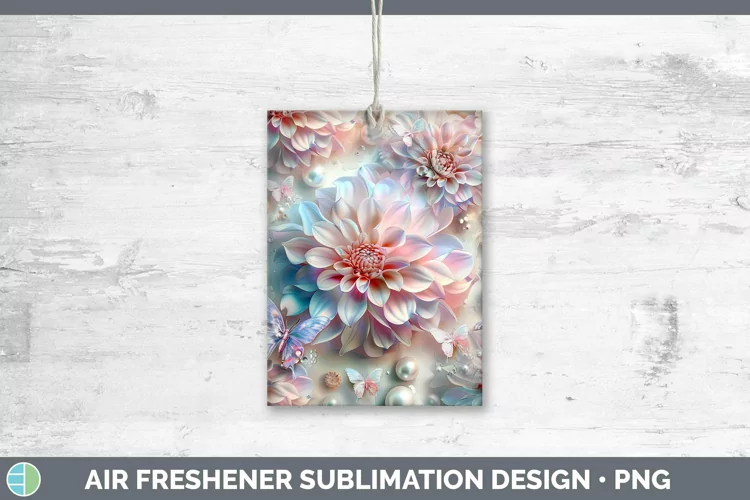 Enchanted Flowers 3D Dahlia Air Freshener Sublimation Car Fr