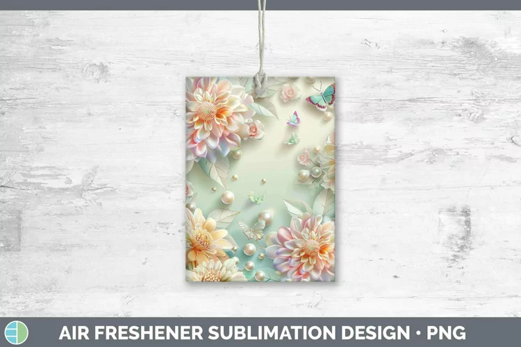 Enchanted Flowers 3D Dahlia Air Freshener Sublimation Car Fr