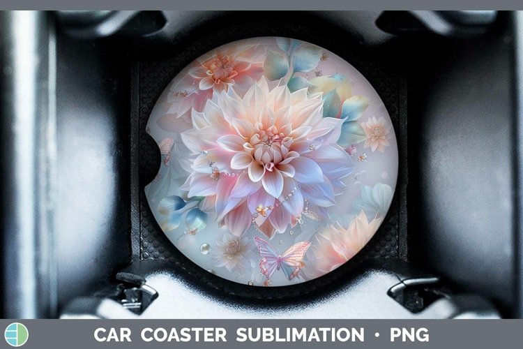 GorgeousEnchanted Flowers 3D Car Coaster design.