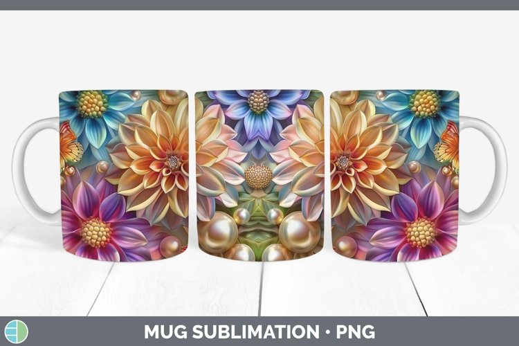 GorgeousEnchanted Flowers 3D Mug Wrap design.