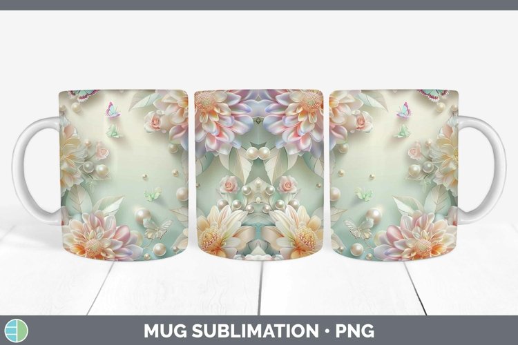GorgeousEnchanted Flowers 3D Mug Wrap design.