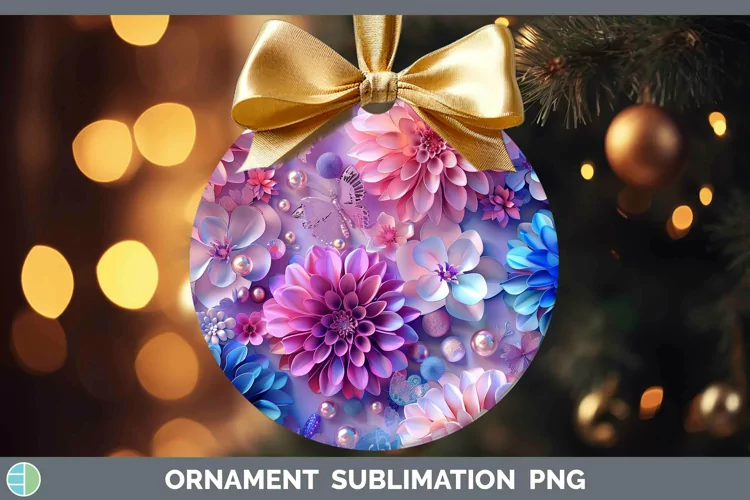 Enchanted Flowers 3D Dahlia Ornament Sublimation Bauble Desi