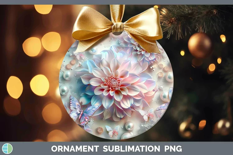 Enchanted Flowers 3D Dahlia Ornament Sublimation Bauble Desi