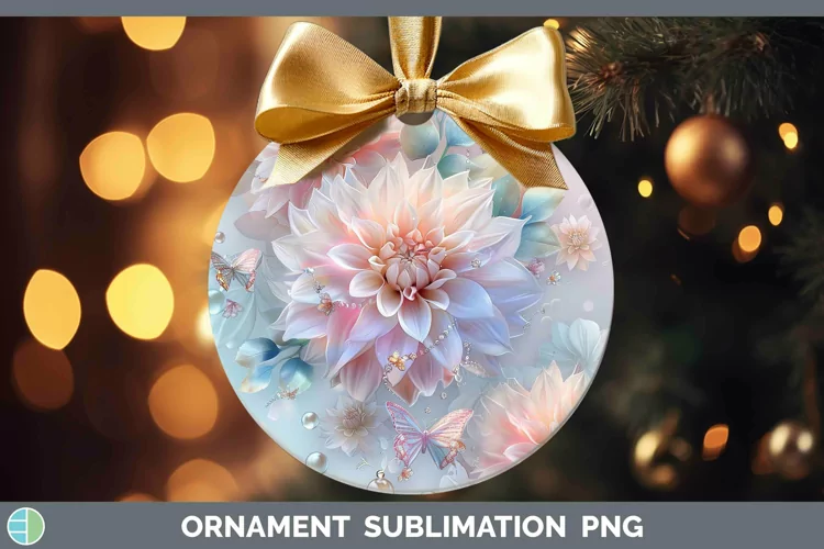 Enchanted Flowers 3D Dahlia Ornament Sublimation Bauble Desi