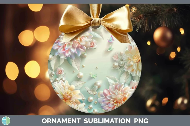 Enchanted Flowers 3D Dahlia Ornament Sublimation Bauble Desi