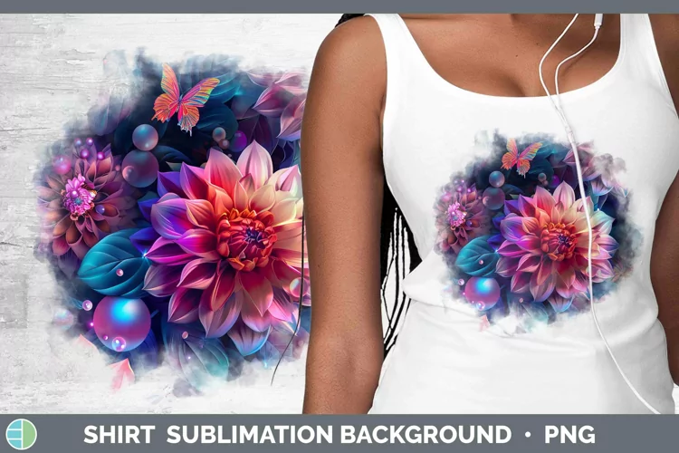 Enchanted Flowers 3D Dahlia Shirt Sublimation Sublimation Ba