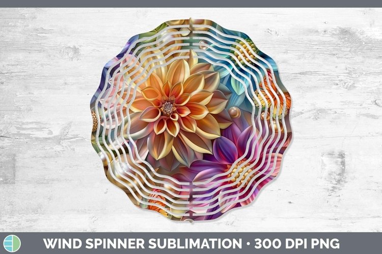 Enchanted Flowers 3D Dahlia Wind Spinner Sublimation Spinner