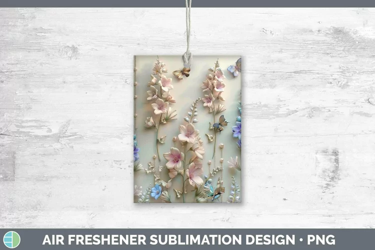 Enchanted Flowers 3D Delphinium Air Freshener Sublimation Ca