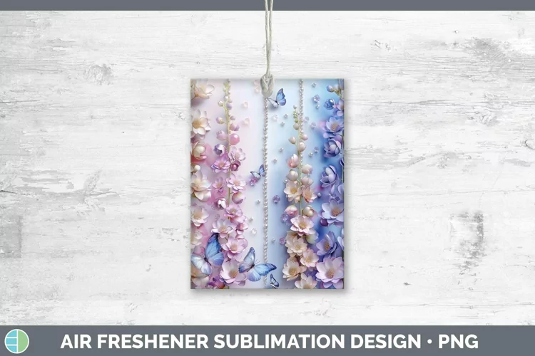 Enchanted Flowers 3D Delphinium Air Freshener Sublimation Ca