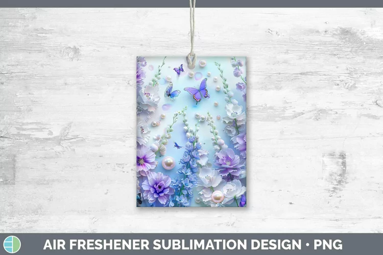 Enchanted Flowers 3D Delphinium Air Freshener Sublimation Ca