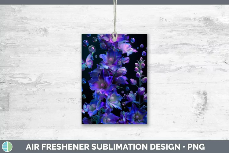 Enchanted Flowers 3D Delphinium Air Freshener Sublimation Ca