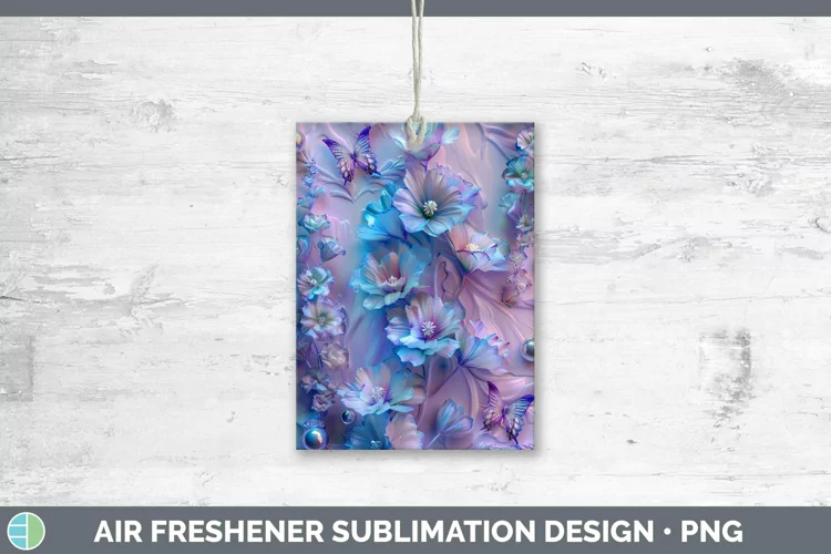 Enchanted Flowers 3D Delphinium Air Freshener Sublimation Ca