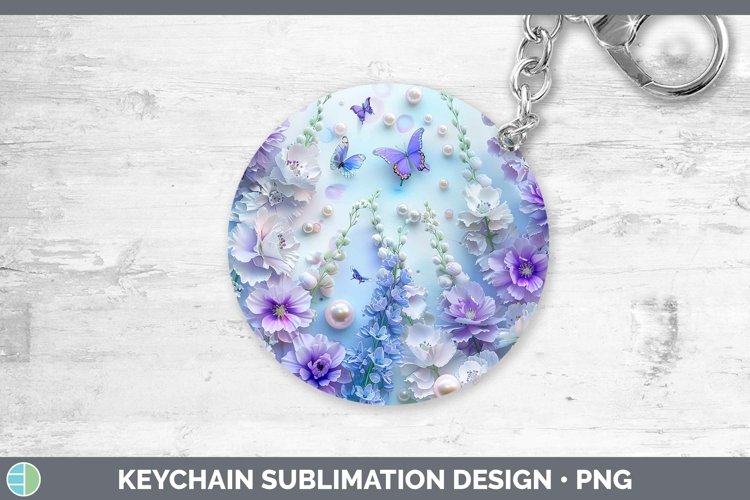GorgeousEnchanted Flowers 3D Keychain design.