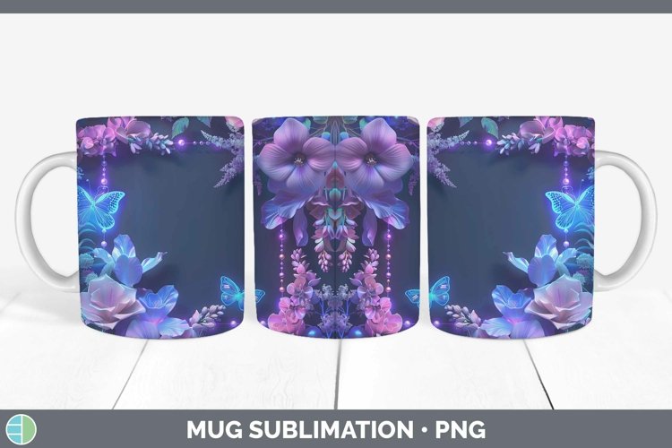 GorgeousEnchanted Flowers 3D Mug Wrap design.