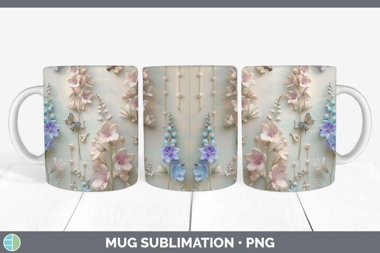 GorgeousEnchanted Flowers 3D Mug Wrap design.