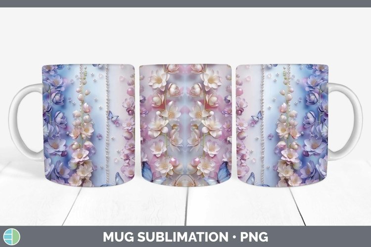 GorgeousEnchanted Flowers 3D Mug Wrap design.