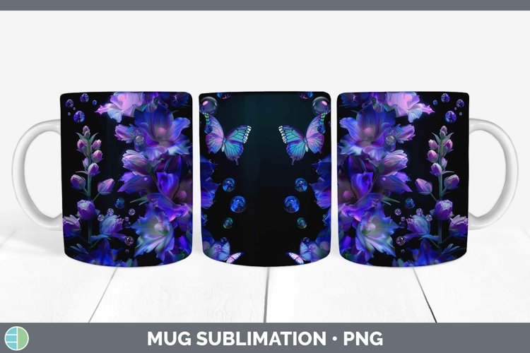 GorgeousEnchanted Flowers 3D Mug Wrap design.