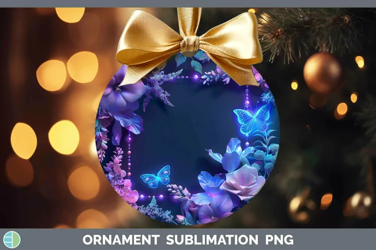 Enchanted Flowers 3D Delphinium Ornament Sublimation Bauble