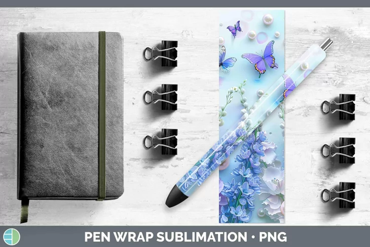 Enchanted Flowers 3D Delphinium Pen Wrap Sublimation Epoxy P