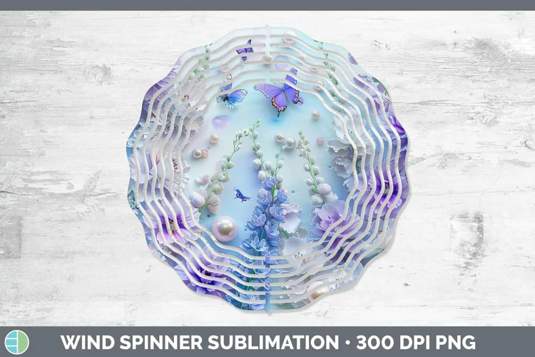 Enchanted Flowers 3D Delphinium Wind Spinner Sublimation Spi
