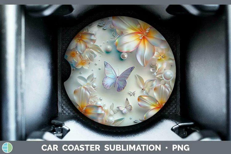 Enchanted Flowers 3D Freesia Car Coaster Sublimation Coaster