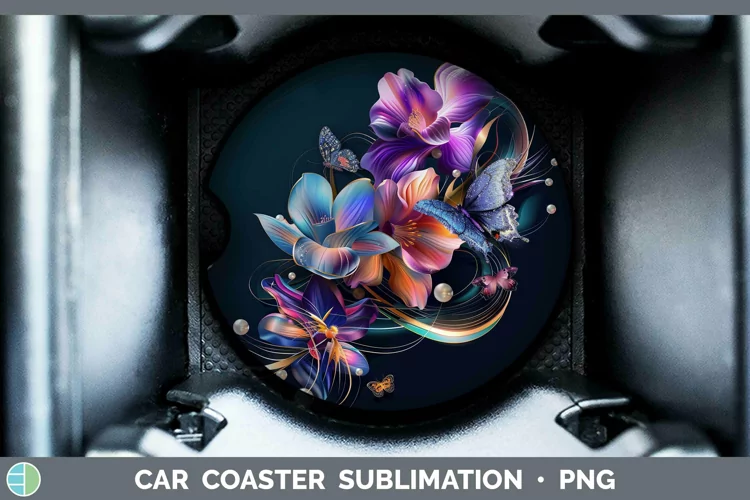 Enchanted Flowers 3D Freesia Car Coaster Sublimation Coaster