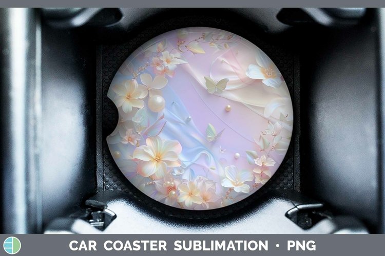 GorgeousEnchanted Flowers 3D Car Coaster design.