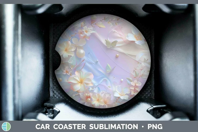 Enchanted Flowers 3D Freesia Car Coaster Sublimation Coaster