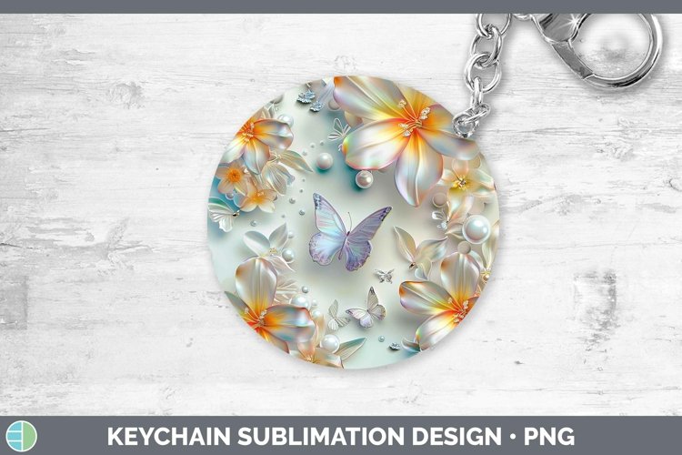 GorgeousEnchanted Flowers 3D Keychain design.