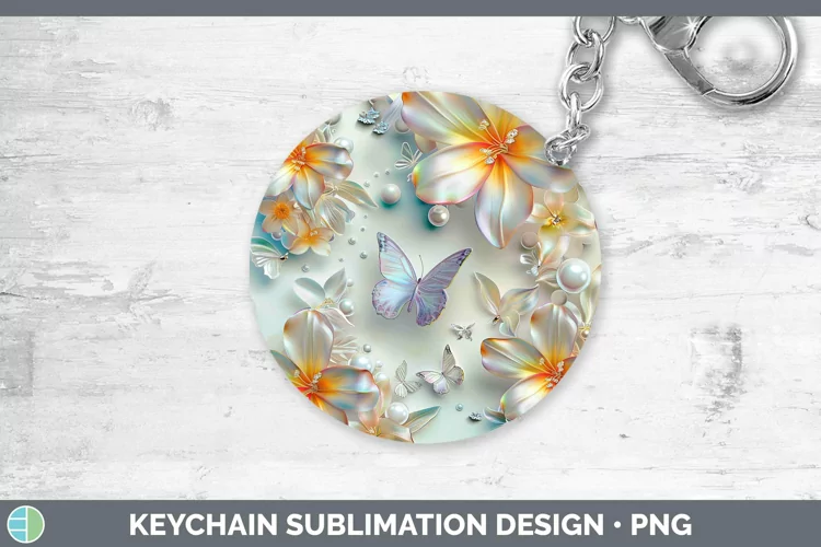Enchanted Flowers 3D Freesia Keychain Sublimation Keyring De
