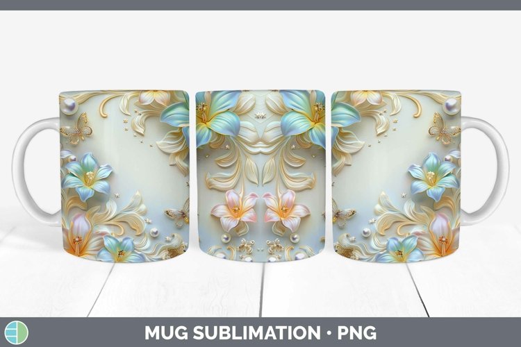 GorgeousEnchanted Flowers 3D Mug Wrap design.
