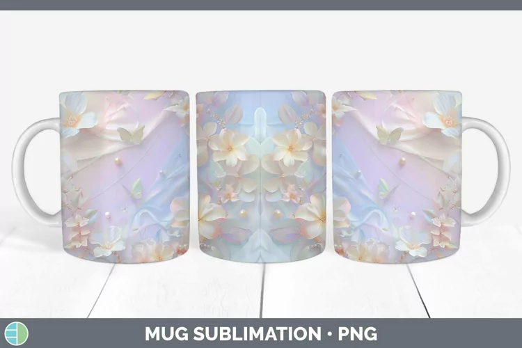 Enchanted Flowers 3D Freesia Mug Wrap Sublimation Coffee Cup