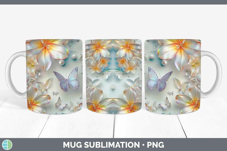 Enchanted Flowers 3D Freesia Mug Wrap Sublimation Coffee Cup
