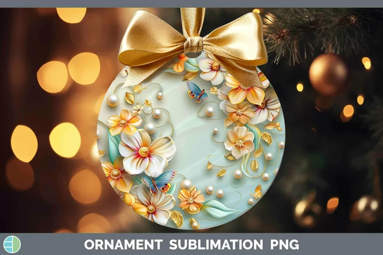 Enchanted Flowers 3D Freesia Ornament Sublimation Bauble Des