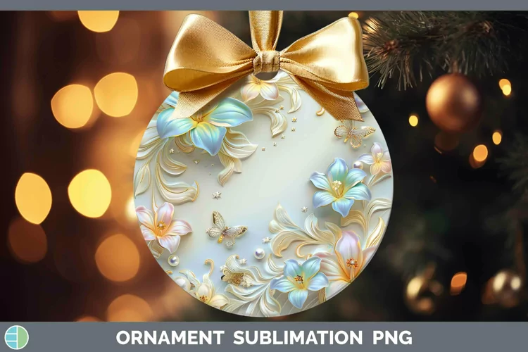 Enchanted Flowers 3D Freesia Ornament Sublimation Bauble Des