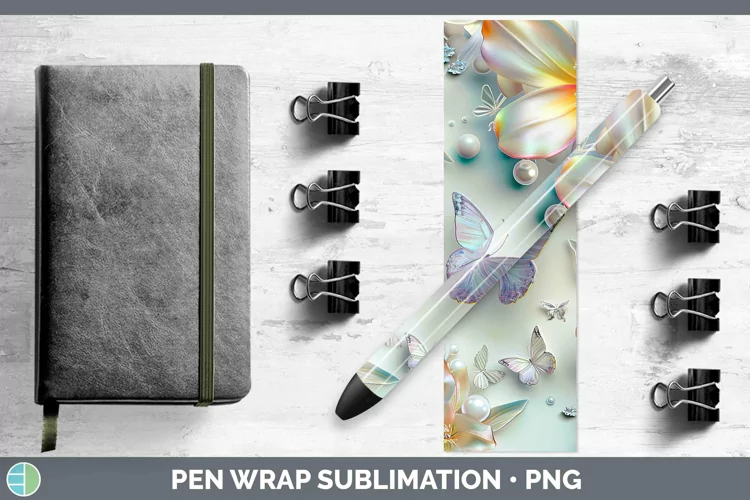 Enchanted Flowers 3D Freesia Pen Wrap Sublimation Epoxy Pen