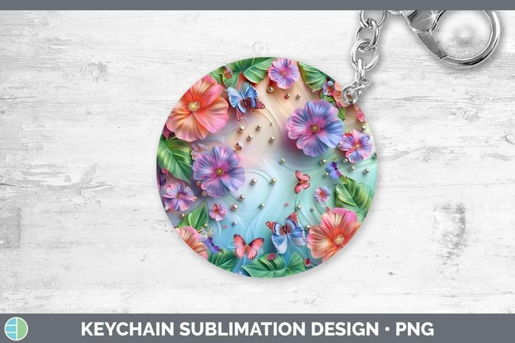 GorgeousEnchanted Flowers 3D Keychain design.
