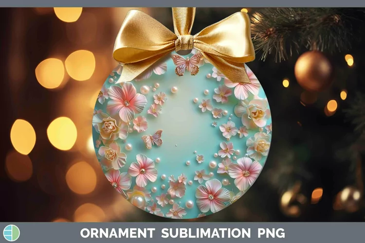 Enchanted Flowers 3D Geranium Ornament Sublimation Bauble De