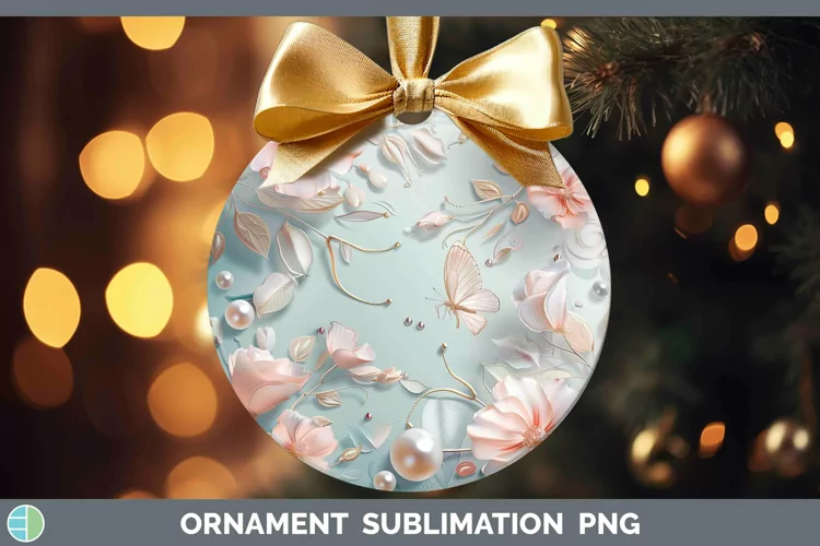 Enchanted Flowers 3D Geranium Ornament Sublimation Bauble De