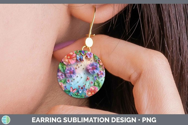 GorgeousEnchanted Flowers 3D Round Earrings design.