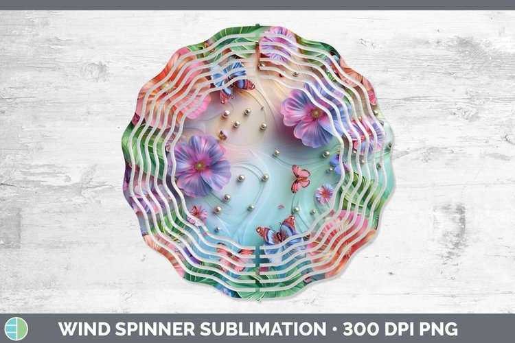 Enchanted Flowers 3D Geranium Wind Spinner Sublimation Spinn