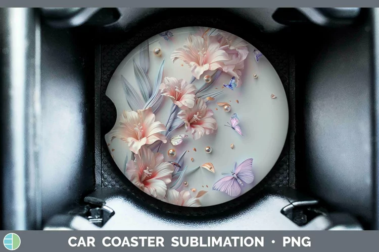 Enchanted Flowers 3D Gladiolus Car Coaster Sublimation Coast