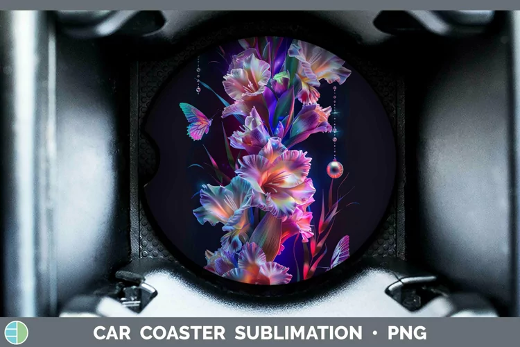 Enchanted Flowers 3D Gladiolus Car Coaster Sublimation Coast