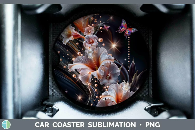 Enchanted Flowers 3D Gladiolus Car Coaster Sublimation Coast