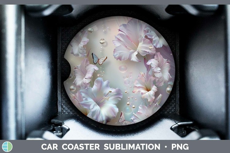 GorgeousEnchanted Flowers 3D Car Coaster design.