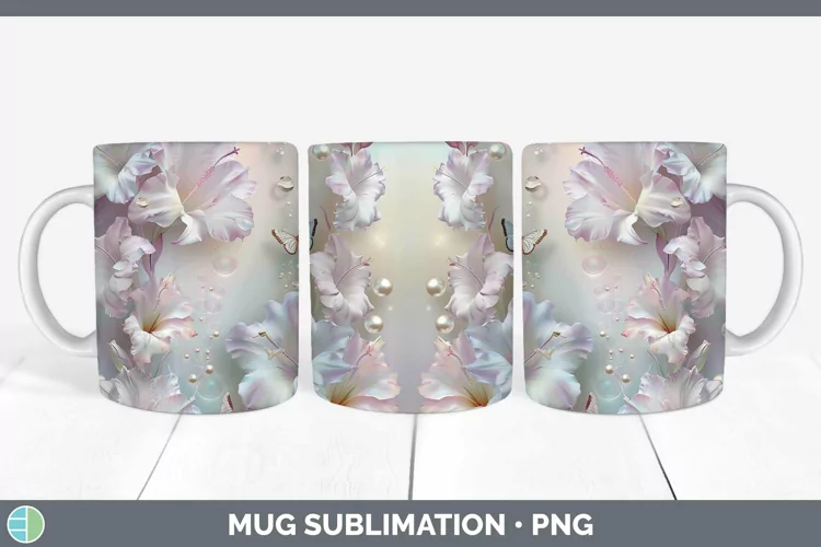 Enchanted Flowers 3D Gladiolus Mug Wrap Sublimation Coffee C