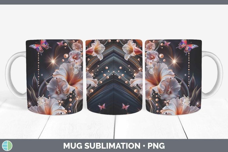 GorgeousEnchanted Flowers 3D Mug Wrap design.