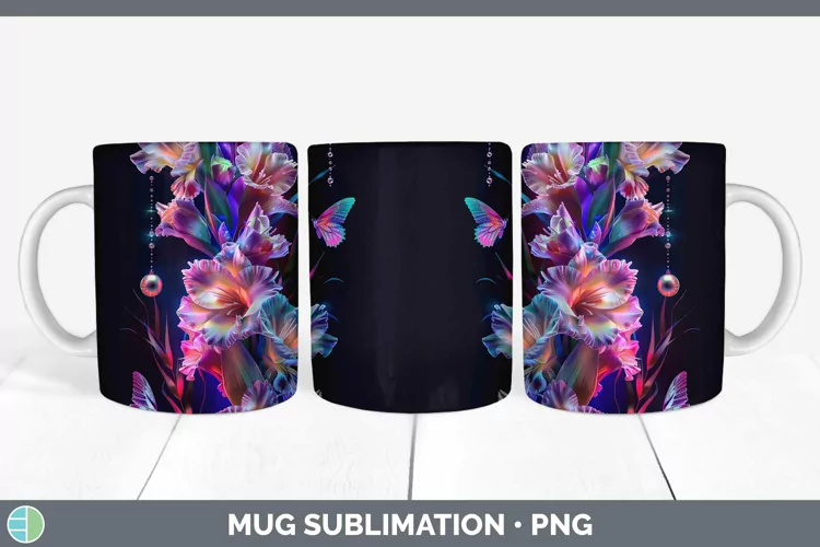 Enchanted Flowers 3D Gladiolus Mug Wrap Sublimation Coffee C
