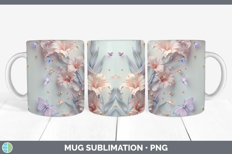 GorgeousEnchanted Flowers 3D Mug Wrap design.
